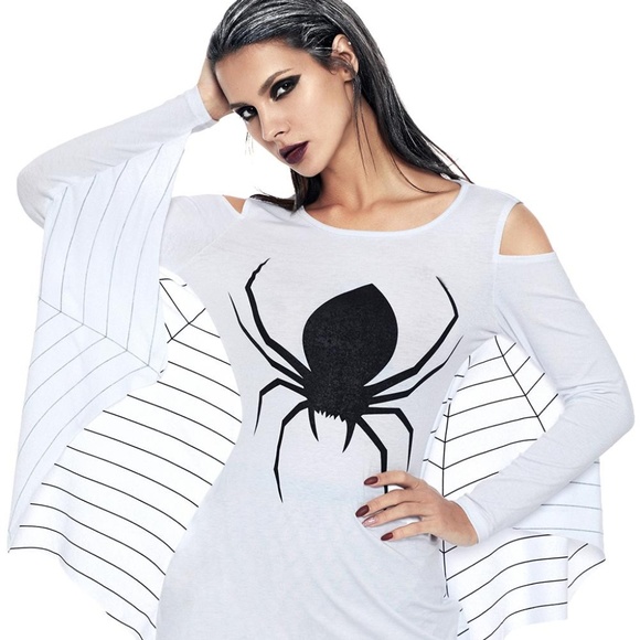 New Womens Spider Web Halloween Costume Size M/L - Picture 2 of 8